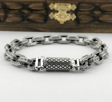 925 Ayar Gümüş Zincir Model Erkek Bileklik