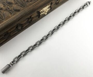 925 Ayar Gümüş Zincir Model Erkek Bileklik