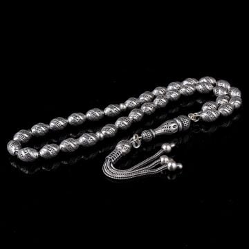 925 Ayar Gümüş Arpa Kesim Fizyon Tesbih Model 10