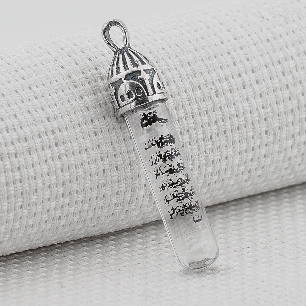 Ayetel Kürsi Dualı Zemzem Sulu 925 Ayar Gümüş Kolye Ucu