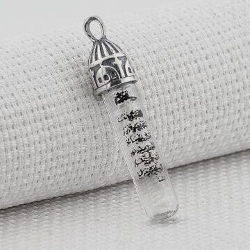 Ayetel Kürsi Dualı Zemzem Sulu 925 Ayar Gümüş Kolye Ucu