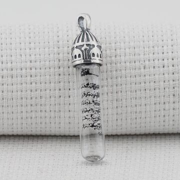 Ayetel Kürsi Dualı Zemzem Sulu 925 Ayar Gümüş Kolye Ucu