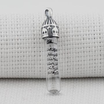 Ayetel Kürsi Dualı Zemzem Sulu 925 Ayar Gümüş Kolye Ucu