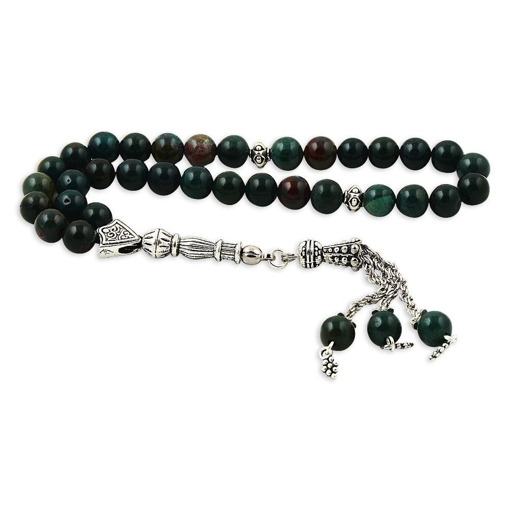 Küre Kesim Şifalı Orjinal Yosun Akik Taşı Tesbih