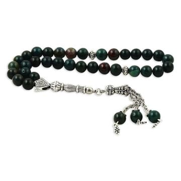 Küre Kesim Şifalı Orjinal Yosun Akik Taşı Tesbih