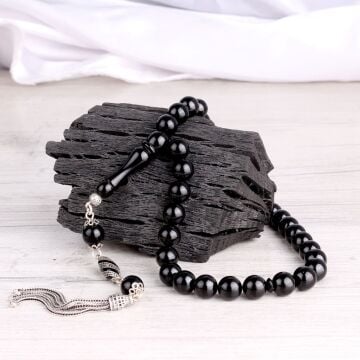 925 Ayar Gümüş Mineli Püsküllü Ateş Kehribar Tesbih