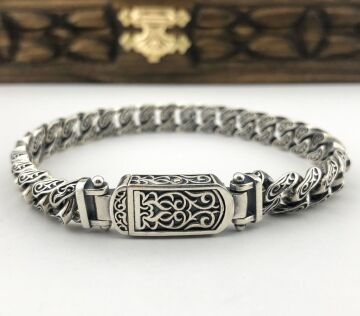 925 Ayar Gümüş El İşi Gurmet Erkek Bileklik