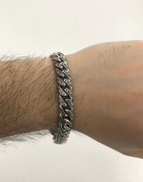 925 Ayar Gümüş El İşi Gurmet Erkek Bileklik