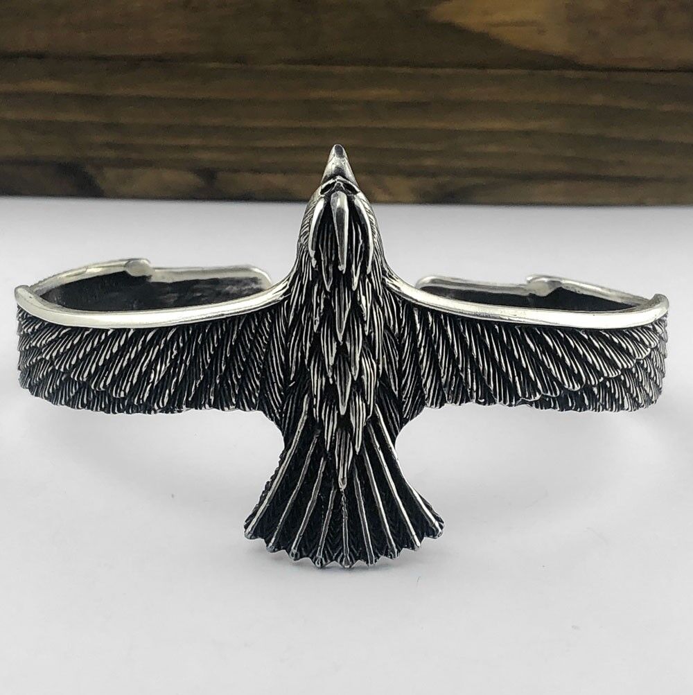 Ayarlanabilir 925 Ayar Gümüş Şahin Erkek Kelepçe