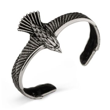 Ayarlanabilir 925 Ayar Gümüş Şahin Erkek Kelepçe