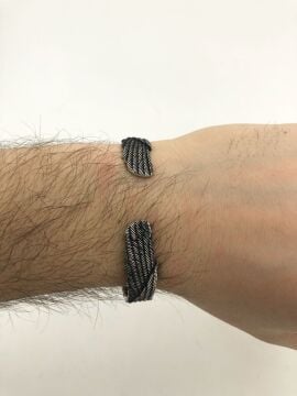 Ayarlanabilir 925 Ayar Gümüş Şahin Erkek Kelepçe