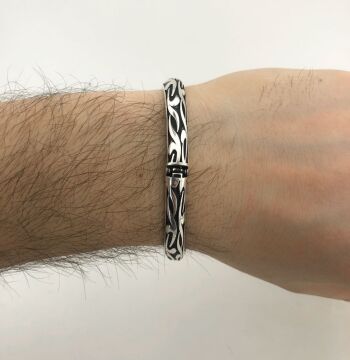 Ayarlanabilir 925 Ayar Gümüş Zülfikar Kılıç Erkek Kelepçe