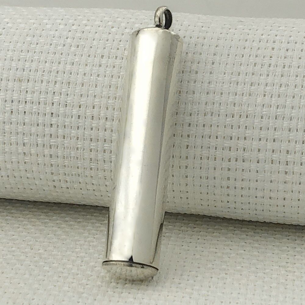 Silindir Düz Parlak 925 Ayar Gümüş Cevşen Kolye Ucu