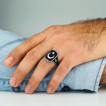 925 Ayar Gümüş Ay Yıldız Yüzük
