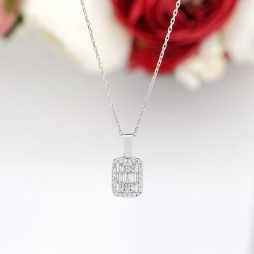 Baget Zirkon Taşlı Gümüş Bayan Set