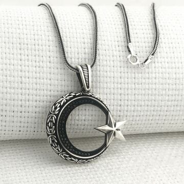 925 Ayar Gümüş Ayyıldız Kolye