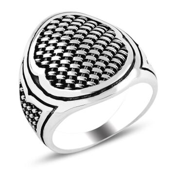 Desenli Sade 925 Ayar Gümüş Yüzük