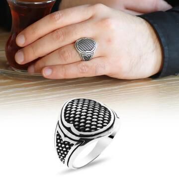 Desenli Sade 925 Ayar Gümüş Yüzük