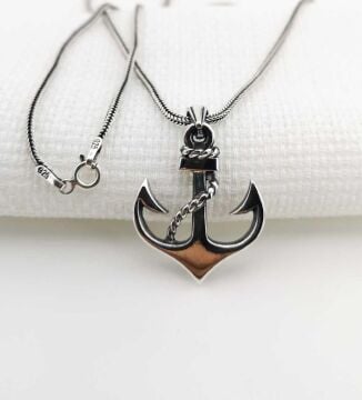 Denizci Çapası Gümüş Kolye