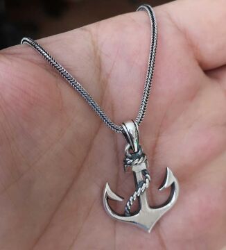 Denizci Çapası Gümüş Kolye