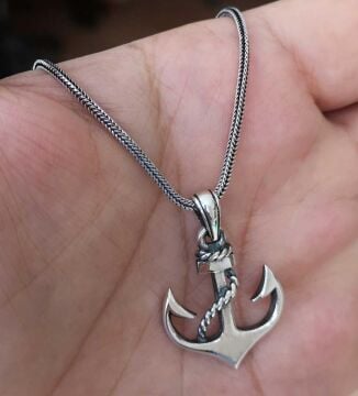 Denizci Çapası Gümüş Kolye