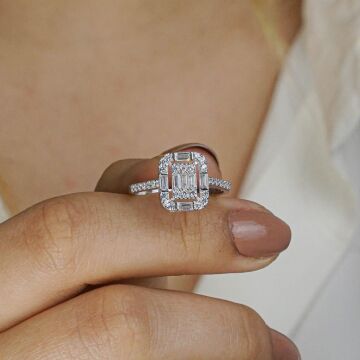 Baget Zirkon Taşlı Gümüş Bayan Set