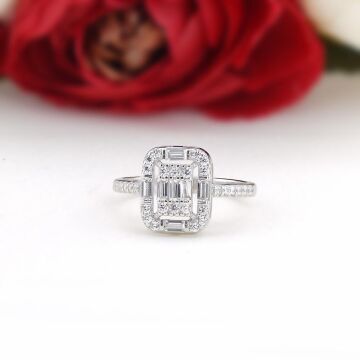 Baget Zirkon Taşlı Gümüş Bayan Set