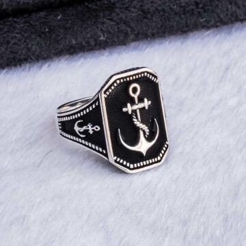 925 Ayar Gümüş Denizci Çapası  Yüzük