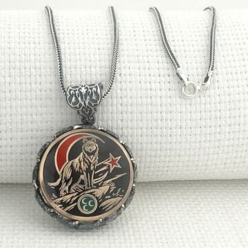 Ayyıldız 925 Ayar Gümüş Üç Hilal Bozkurt Kolye