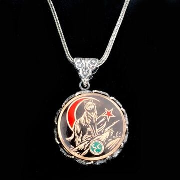 Ayyıldız 925 Ayar Gümüş Üç Hilal Bozkurt Kolye