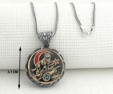 Ayyıldız 925 Ayar Gümüş Üç Hilal Bozkurt Kolye