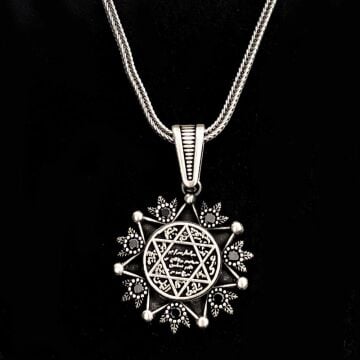 925 Ayar Gümüş Mührü Süleyman Kolye