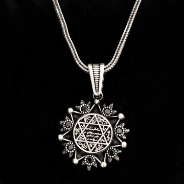 925 Ayar Gümüş Mührü Süleyman Kolye