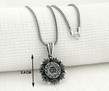 925 Ayar Gümüş Mührü Süleyman Kolye