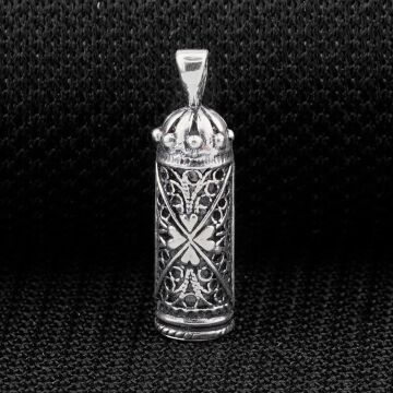 Kalp Tasarımlı Cevşeni Kebir Dualı 925 Ayar Gümüş Kolye Ucu