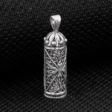 Kalp Tasarımlı Cevşeni Kebir Dualı 925 Ayar Gümüş Kolye Ucu