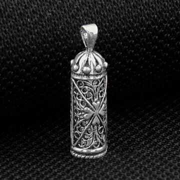 Kalp Tasarımlı Cevşeni Kebir Dualı 925 Ayar Gümüş Kolye Ucu