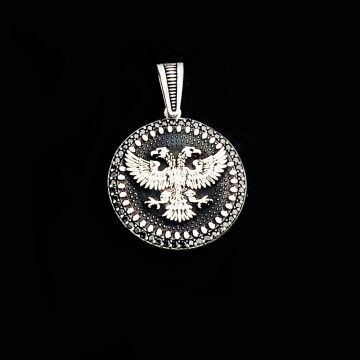 925 Ayar Gümüş Çift Başlı Kartal Kolye Ucu