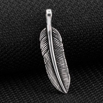 Kuş Tüyü Tasarımlı 925 Ayar Gümüş Kolye Ucu