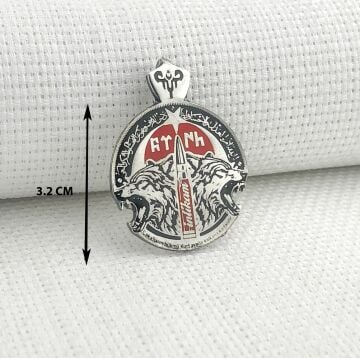 925 Ayar Gümüş Göktürkçe Türk Yazılı Bozkurt Kolye Ucu