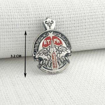 925 Ayar Gümüş Göktürkçe Türk Yazılı Bozkurt Kolye Ucu