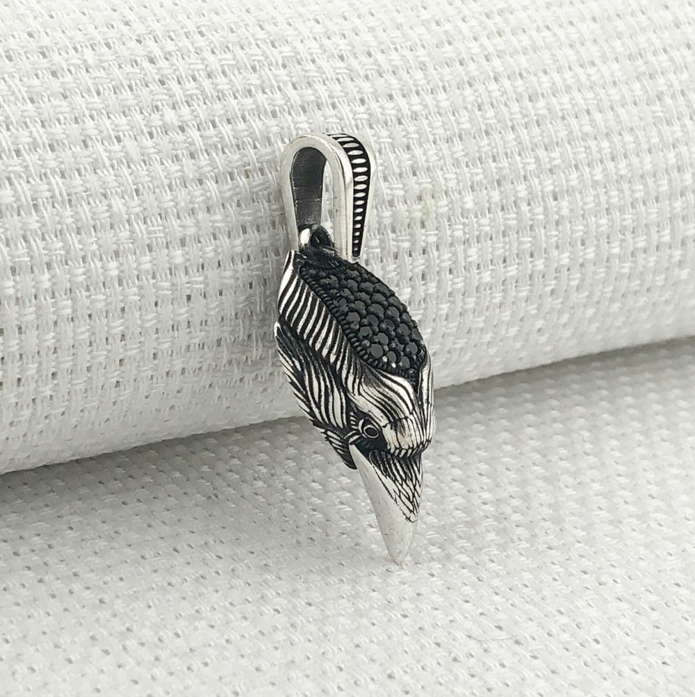 925 Ayar Gümüş Kartal Başı Kolye Ucu