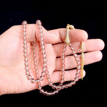 925 Ayar Gümüş Üzeri Altın Kaplama Püsküllü 99'Luk Zultanit Taşı Tesbih