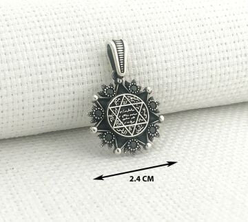 925 Ayar Gümüş Mührü Süleyman Kolye Ucu