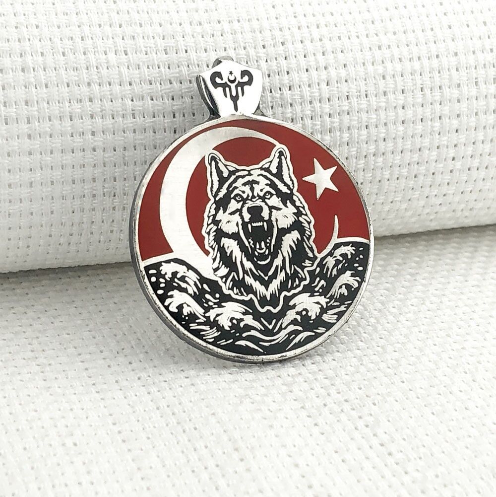 Ayyıldız 925 Ayar Gümüş Bozkurt Kolye Ucu