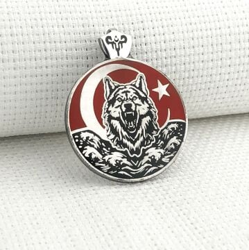 Ayyıldız 925 Ayar Gümüş Bozkurt Kolye Ucu