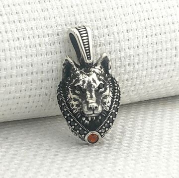 925 Ayar Gümüş Kurt Kafası Kolye Ucu