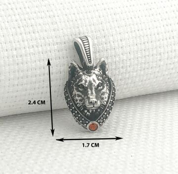 925 Ayar Gümüş Kurt Kafası Kolye Ucu