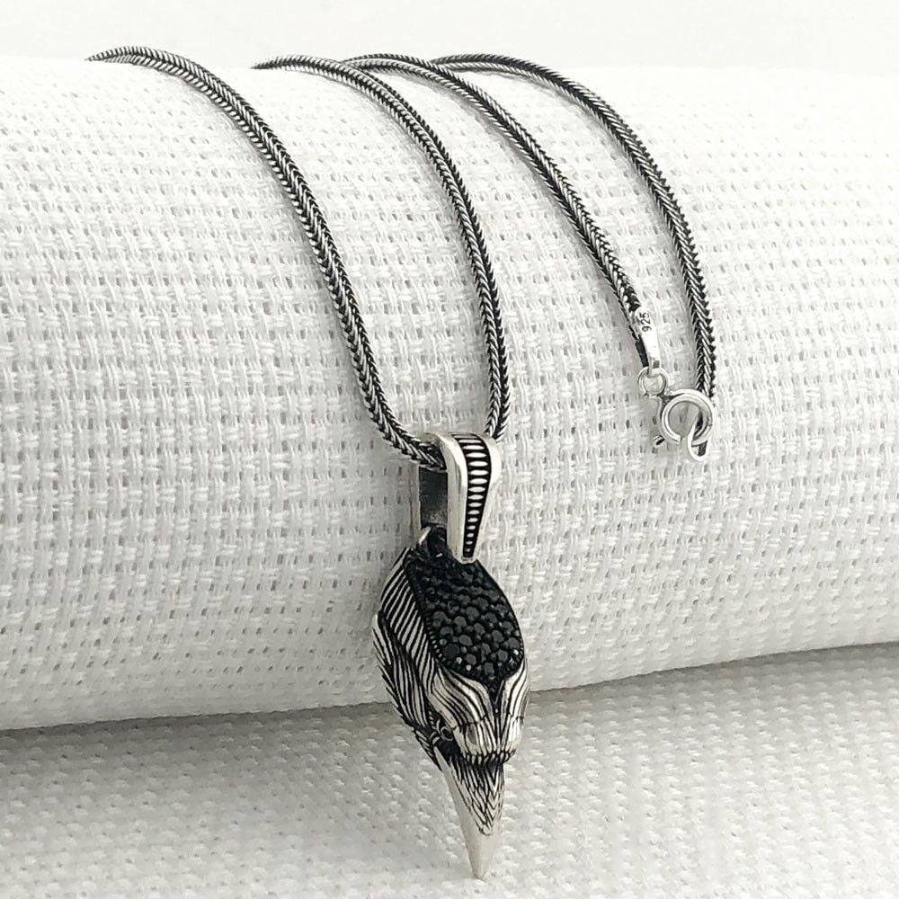 925 Ayar Gümüş Kartal Başı Kolye