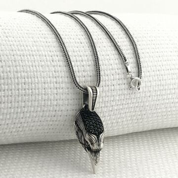 925 Ayar Gümüş Kartal Başı Kolye